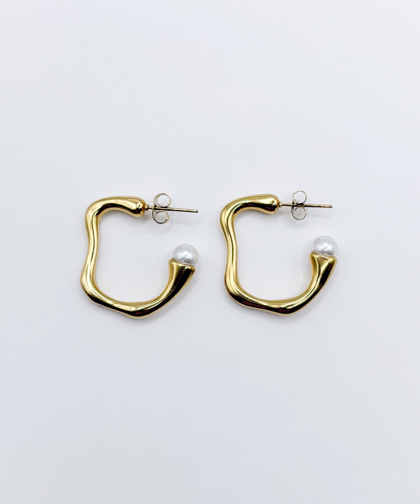 パールティップアブストラクトピアス【Gold】