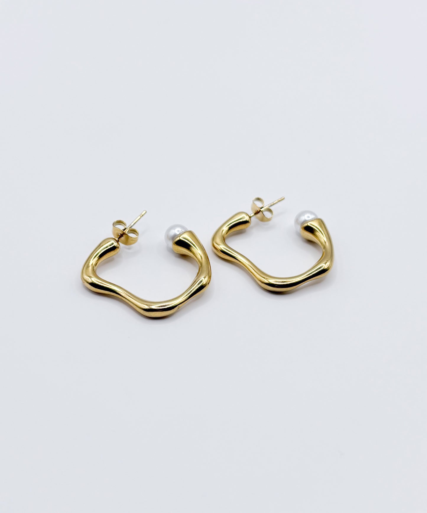 パールティップアブストラクトピアス【Gold】