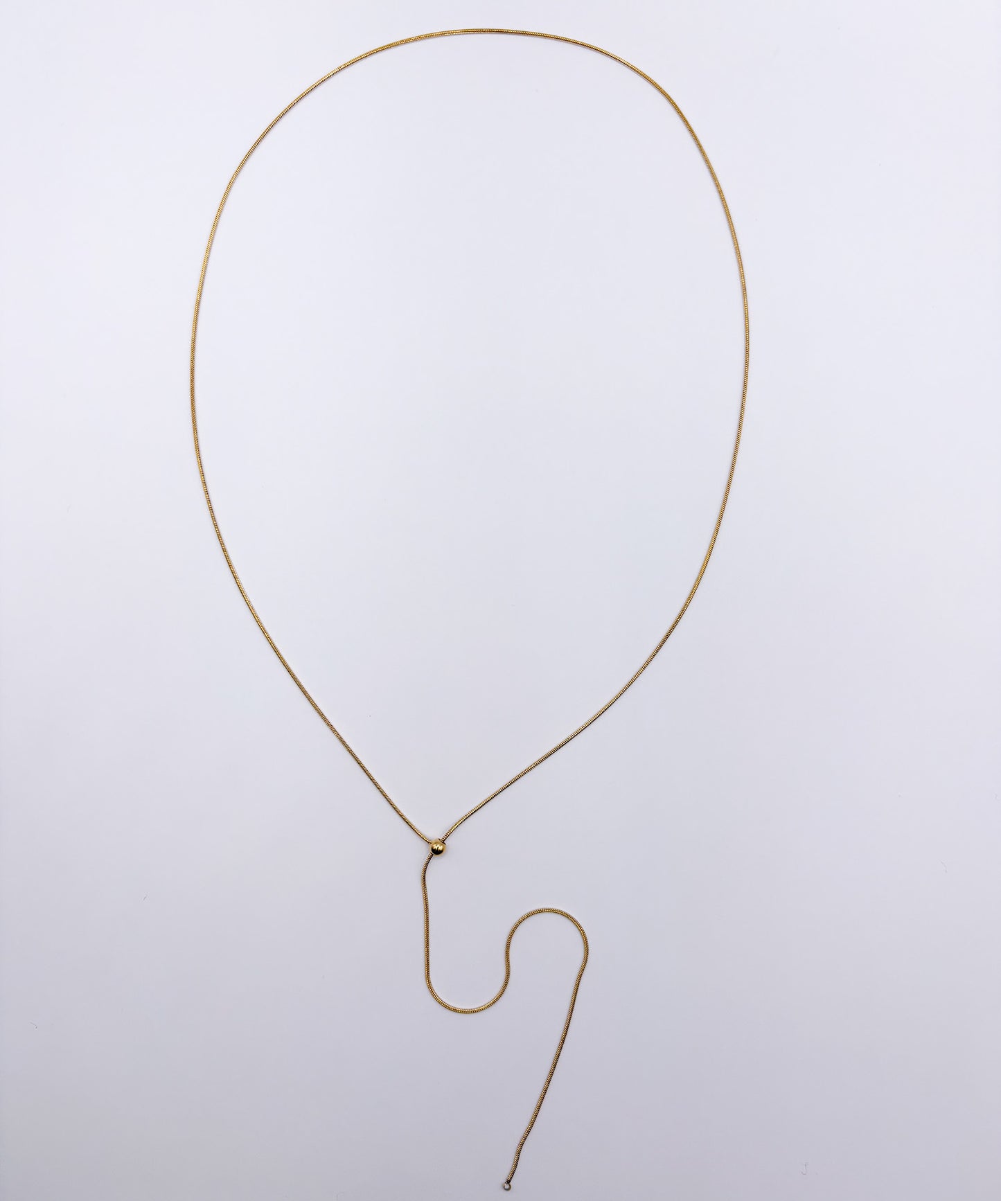 ベーシックスネークチェーンY字ネックレス【Gold】