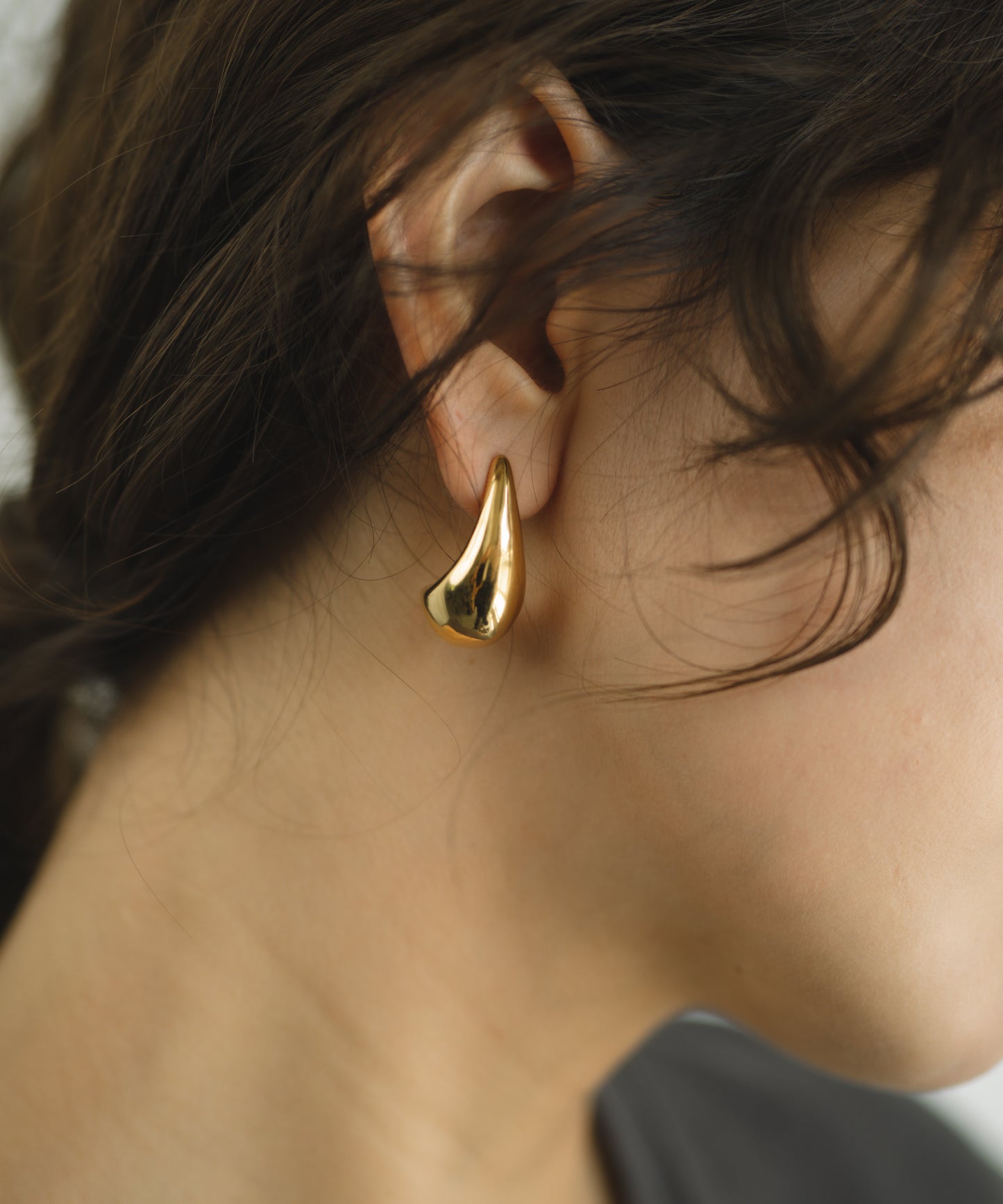 ボリュームドロップピアス【Gold】