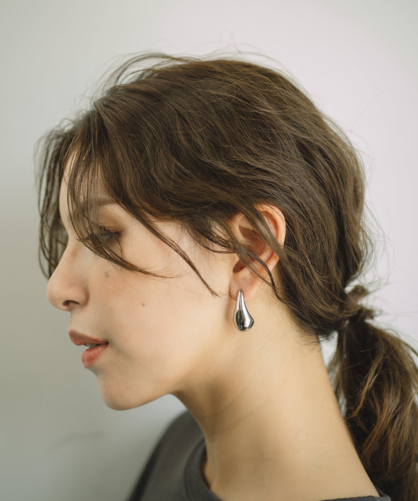 ボリュームドロップピアス【Silver】