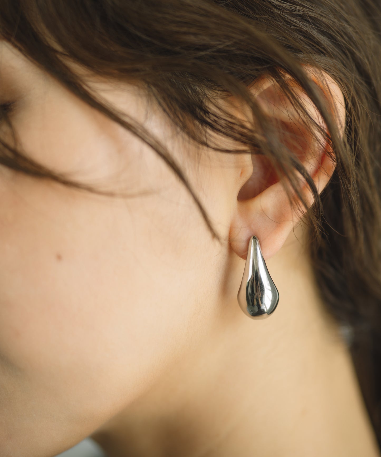 ボリュームドロップピアス【Silver】
