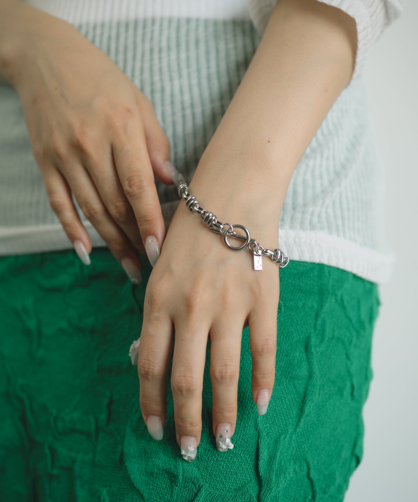 オーバーラップリングブレスレット【Silver】　