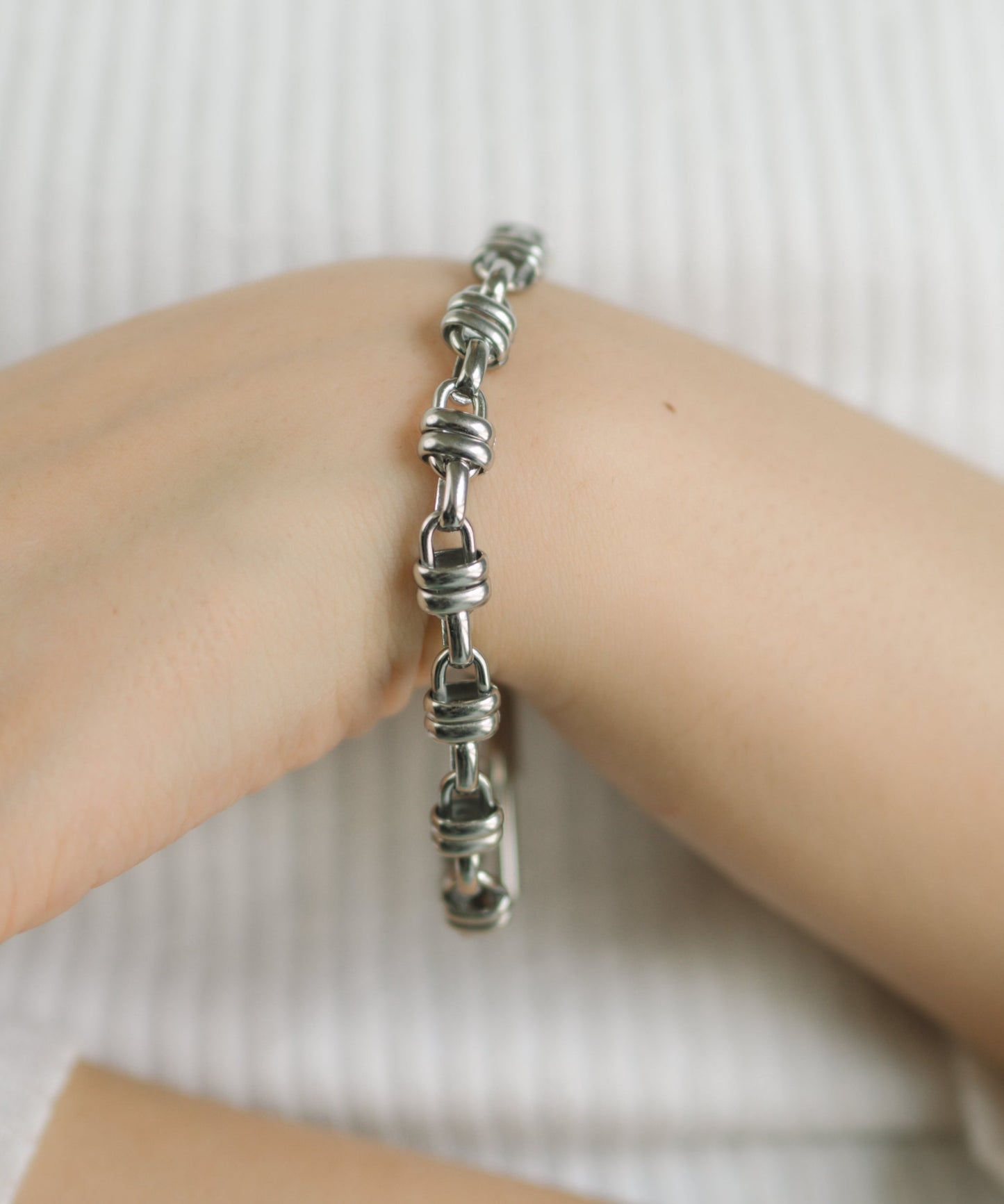 オーバーラップリングブレスレット【Silver】　