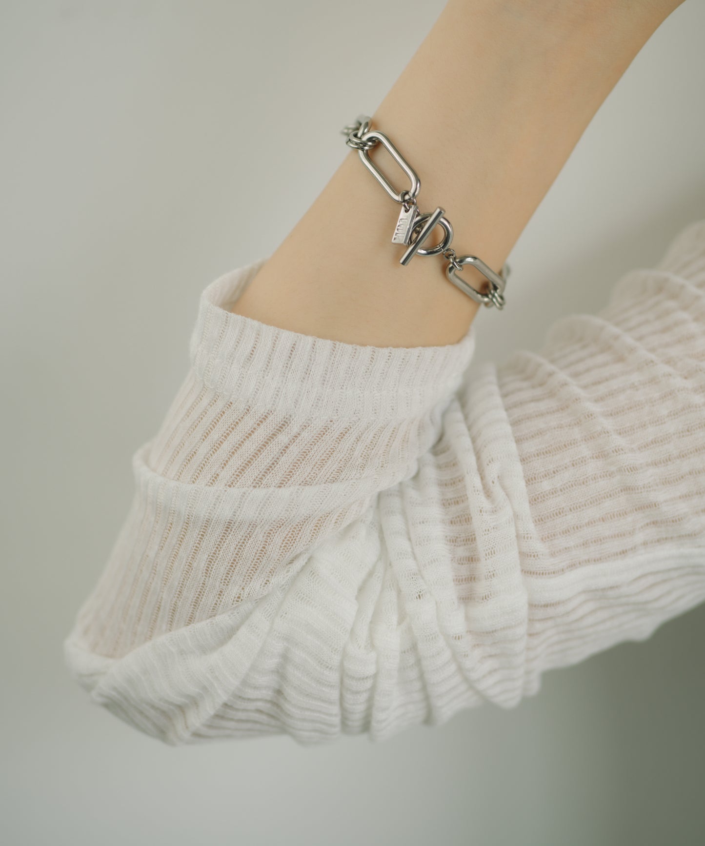 アンティークオーバルチェーンブレスレット			【Silver】