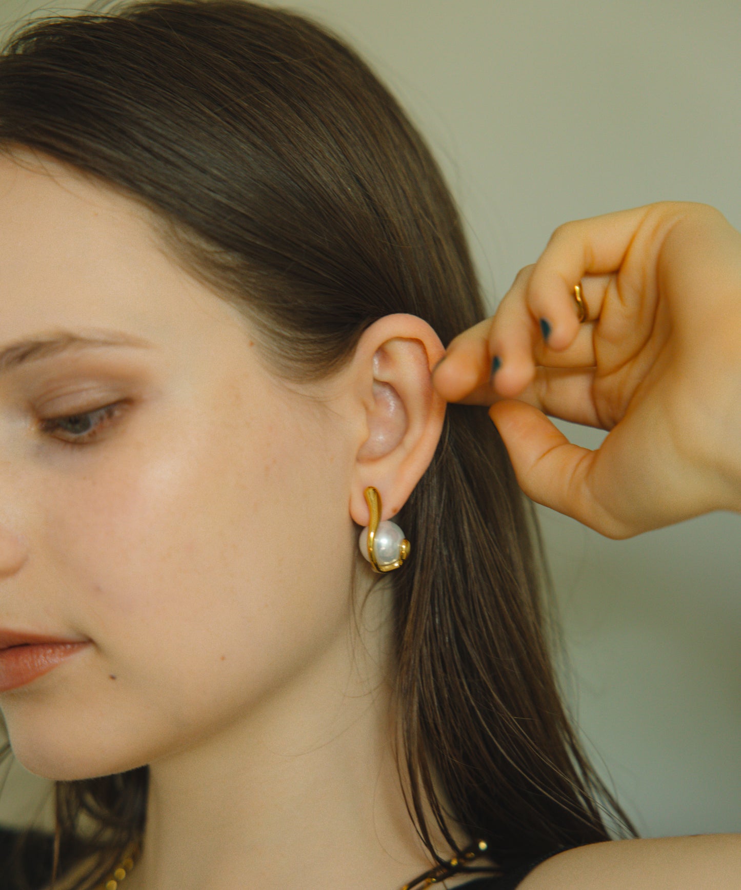 パールキャッチピアス【Gold】