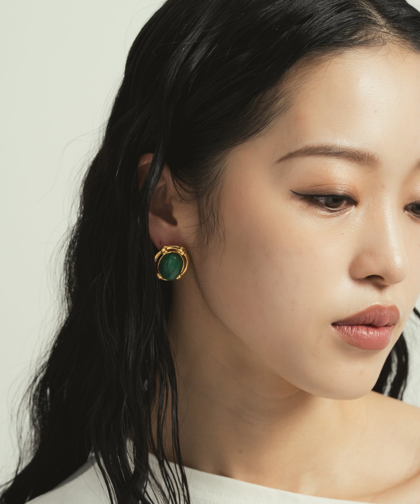 ストーンヴィンテージピアス【Green】