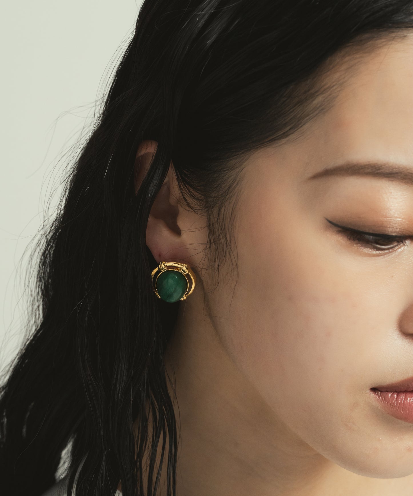 ストーンヴィンテージピアス【Green】