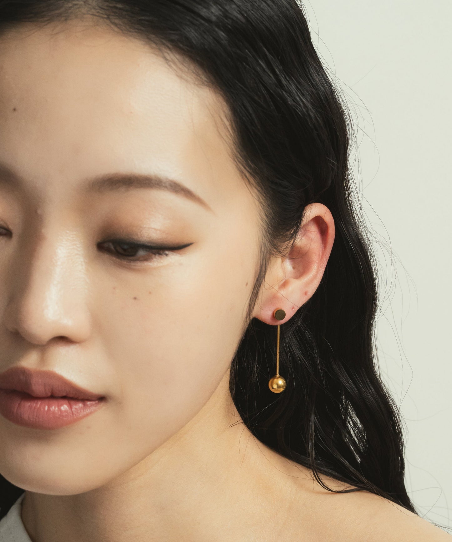 バックデザインポールピアス【Gold】