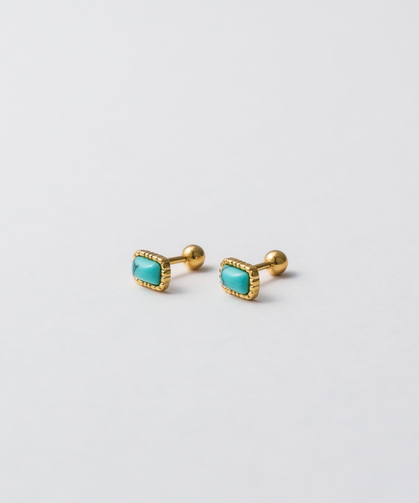 スモールカラーストーンピアス	【Turquoise】