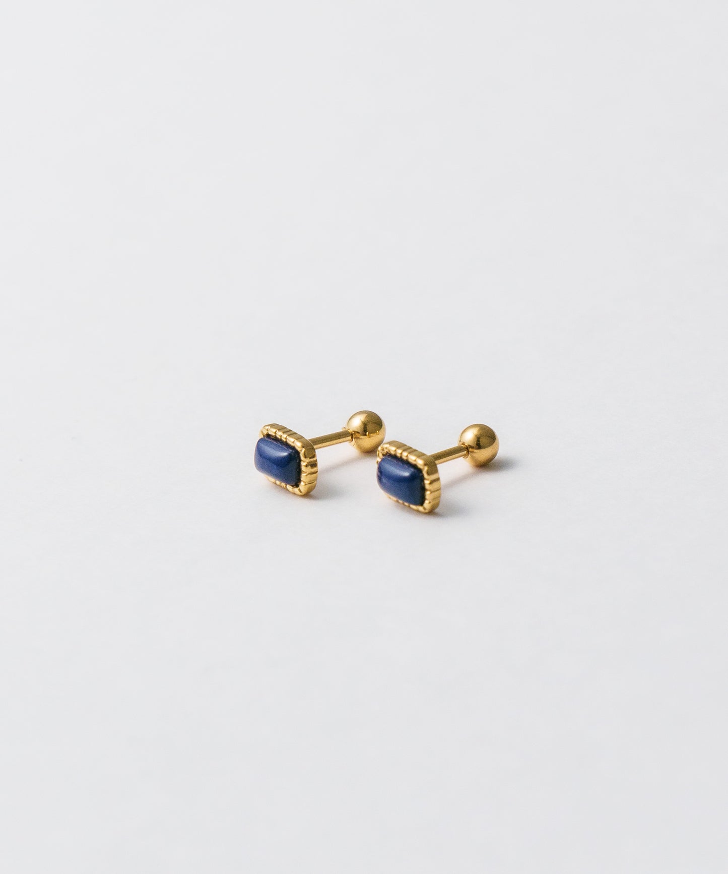 スモールカラーストーンピアス	【Navy】